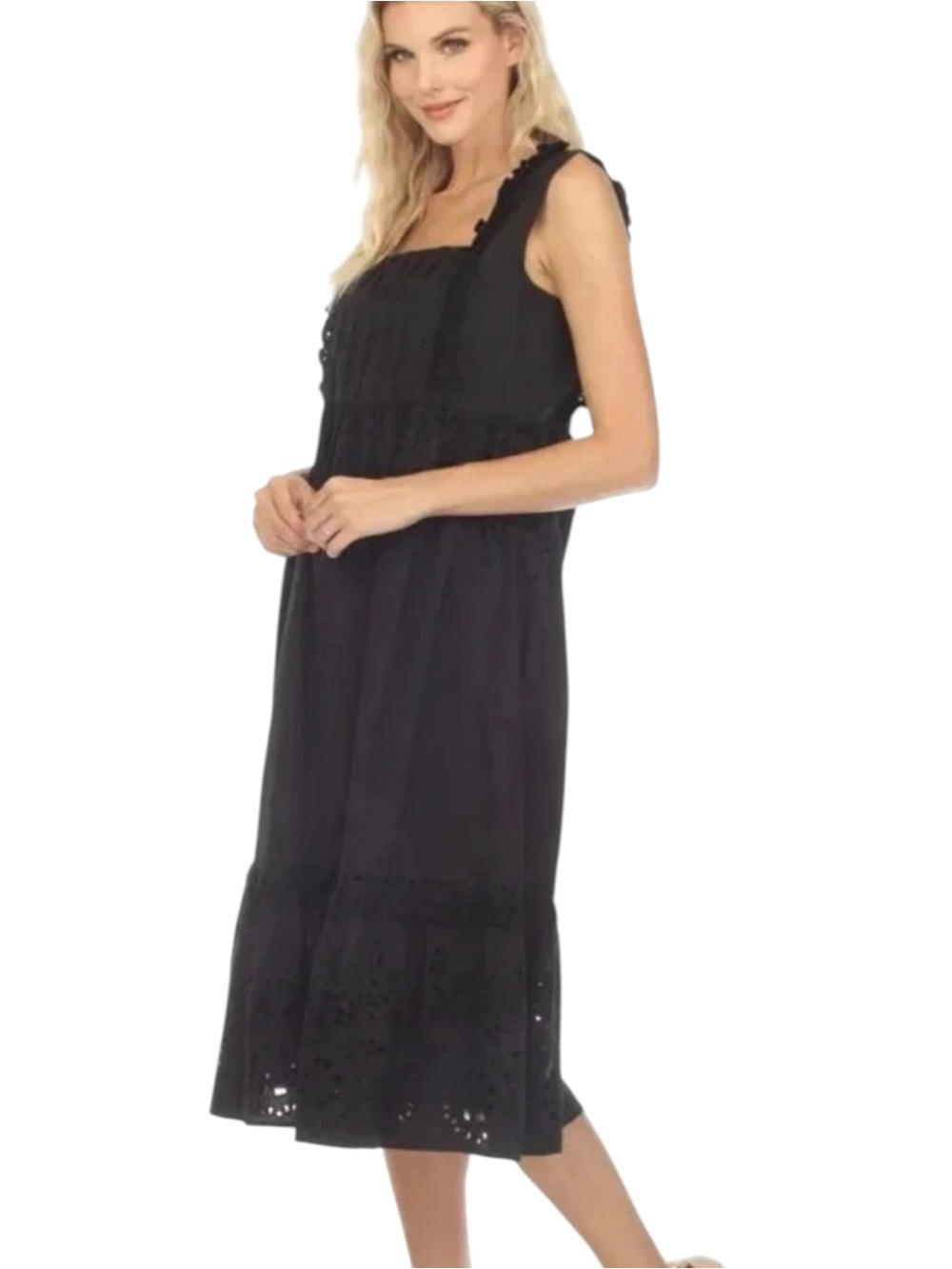 NWT Johnny Was Jade Jesminda Eyelet Embroidered Midi Dress Boho Chic Small - Picture 3 of 11